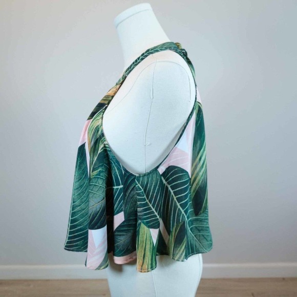 Show Me Your Mumu Womens Tank Top Halter Blouse Large Crop Pink Hawaiian Print - Picture 3 of 11